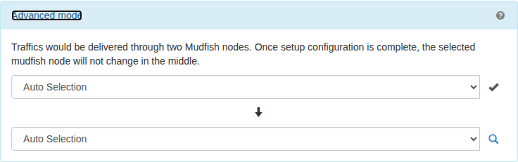 Advanced-mode node selection and route search
