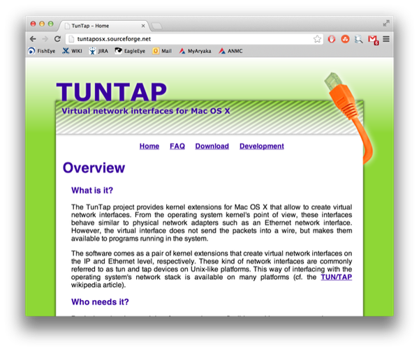 TunTap OS X project website