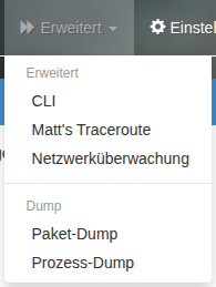 Paketdump-Menü