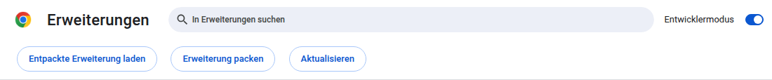 Entpackte Erweiterung laden