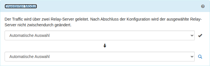 Erweiterte Relay-Auswahl