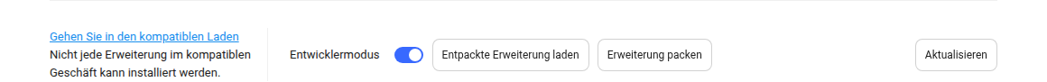 Entpackte Erweiterung laden