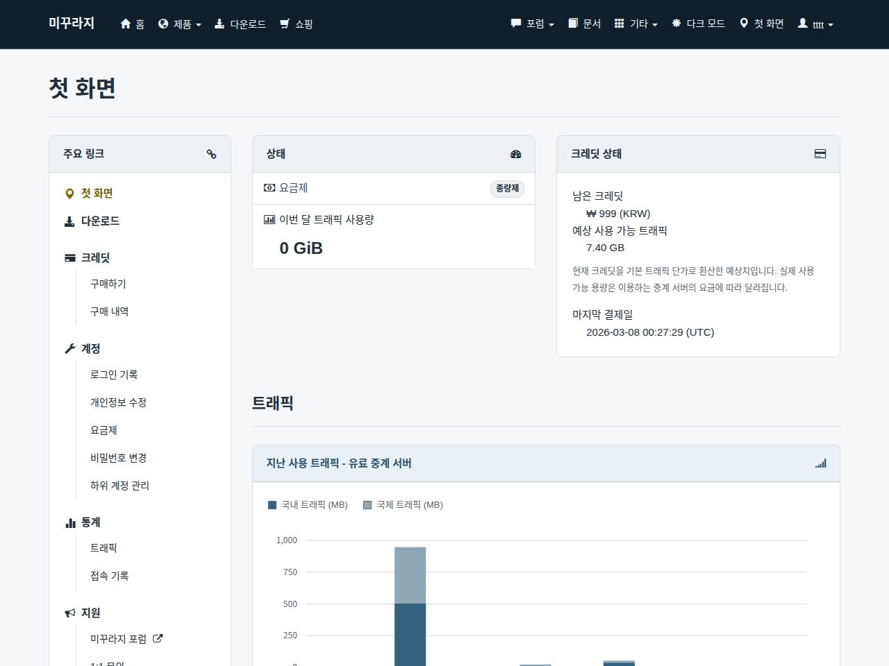 미꾸라지 대쉬보드