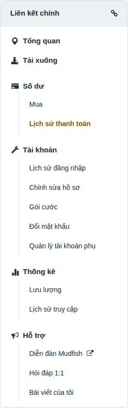 Mở lịch sử mua hàng