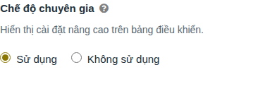 Ảnh minh họa: Chế độ chuyên gia