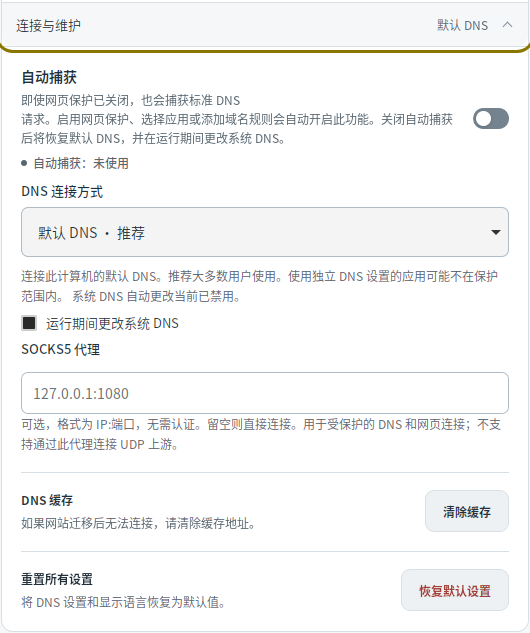 DNS 连接设置 — Mudfish DNS 0.1.3 (Linux)
