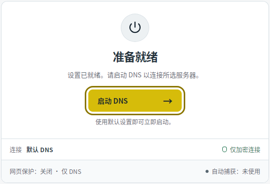 启动 DNS — Mudfish DNS 0.1.3 (Linux)